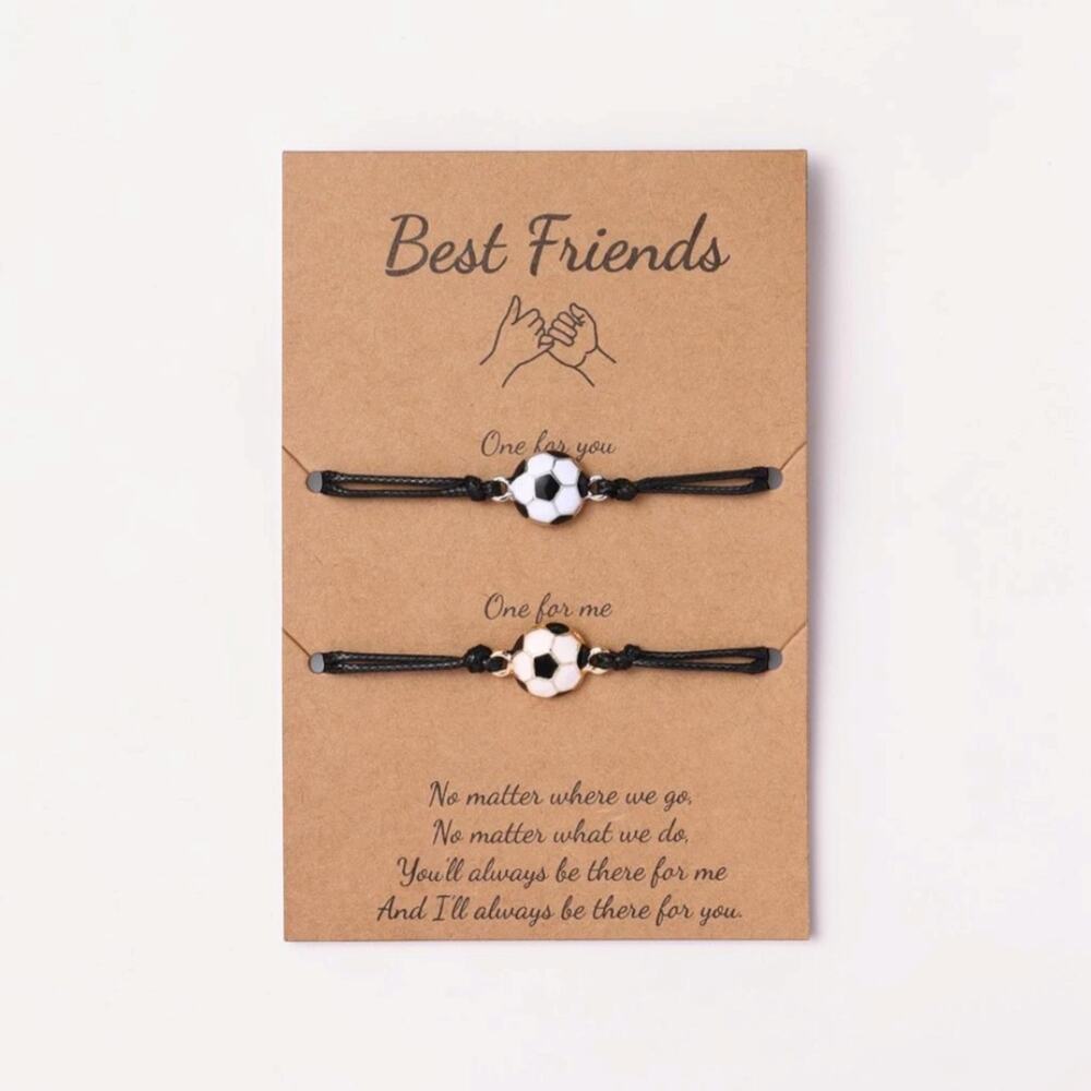 Best Friend Soccer Drawstring Bracelet Set